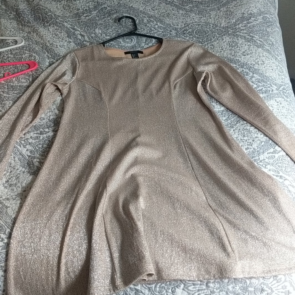 SOLD Forever 21 shiny rose gold dress